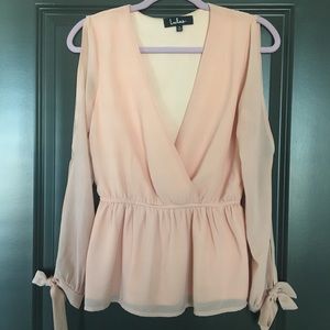 MOVING SALE - Cinch Waist Cold Shoulder Blouse 💕